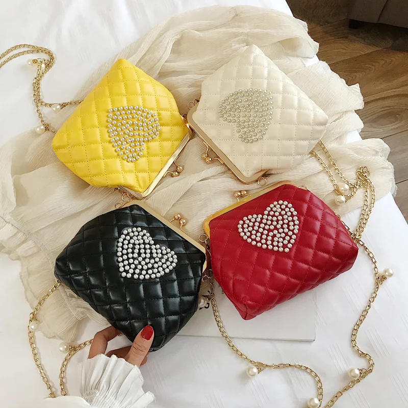 

Summer Chain Clip Shoulder Bag Fashion Pearled Evening Bags for Women Designer Crossbody Bag High Quality Luxury Clutch Satchel