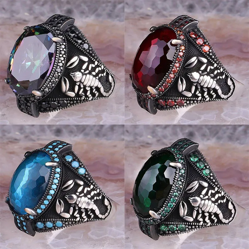 

Turkey Scorpion Eagle Men's Ring New Punk Party Ring European and American Fashion Personality High-end Business Diamond Jewelry
