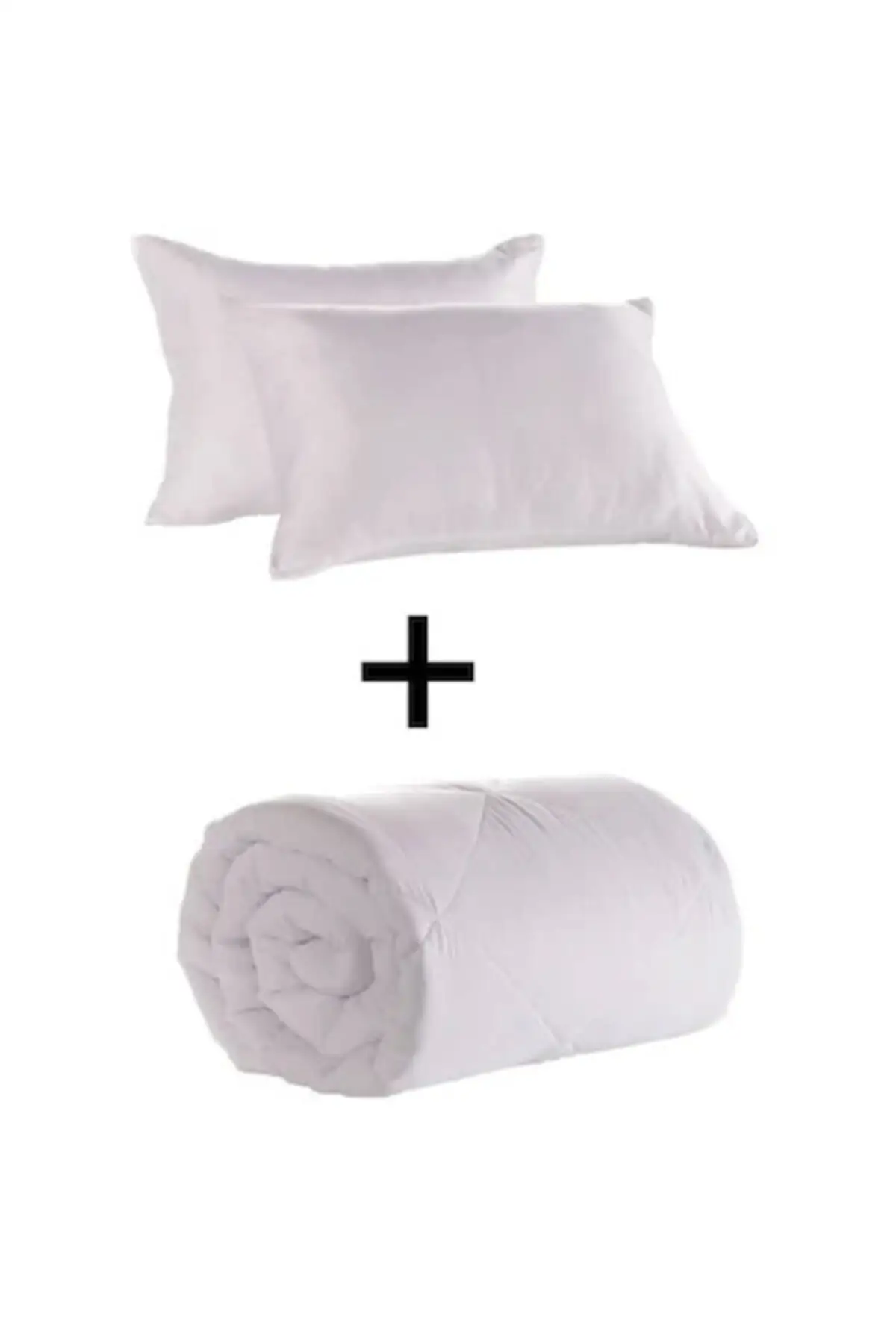 

Double Quilt And 2 Pillows 195x215 Silicone Cotton White Bedroom Textile Home & Furniture