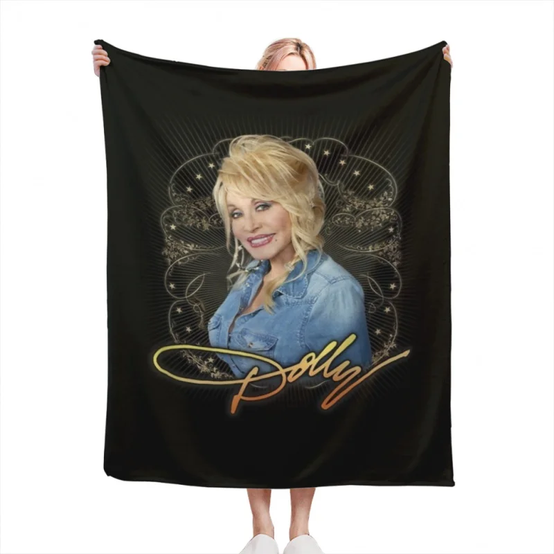 

Dolly Parton Vintage Relaxed Fit Throw Blanket Airplane Travel Decoration Soft Warm Bedspread