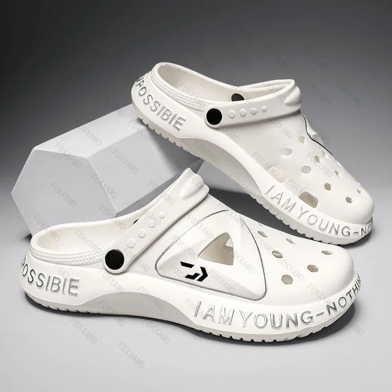 Summer Outdoor Men's Anti Slip Fishing Shoes Wear Resistant Baotou Garden Work Slippers Beach Sandals Indoor