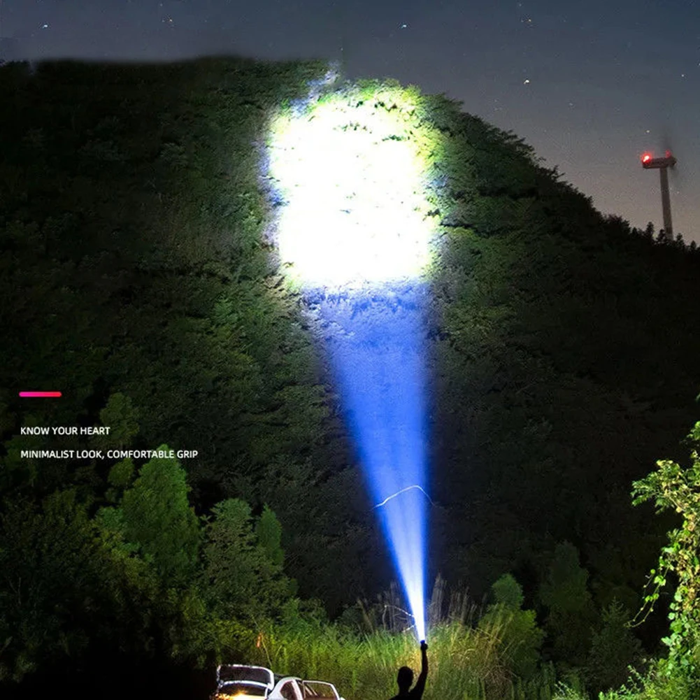 

LED+COB Long-range Spotlight Micro USB Charging Waterproof Portable Flashlight 4 Modes 500LM 1200mAh for Outdoor Hiking