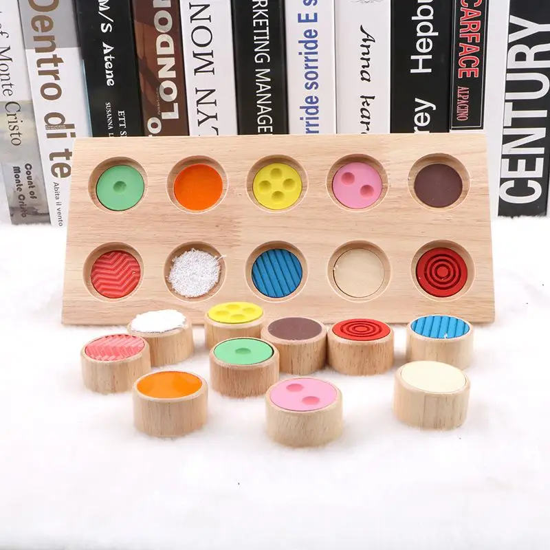 

Wooden Montessori Sensory Material Toys For Kids Baby Preschool Educational Memory Tactile Training Color Cognition Children Toy