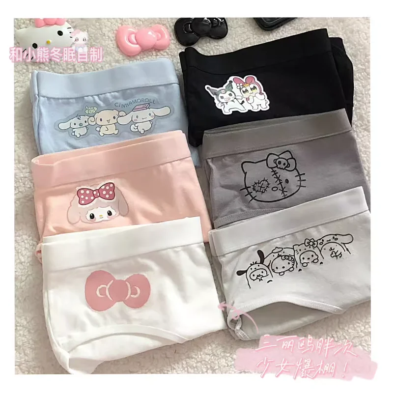 

Sanrio kawaii cartoon anime HelloKitty melody cinnamon roll women's cotton underwear Japanese cute triangle shorts holiday gift