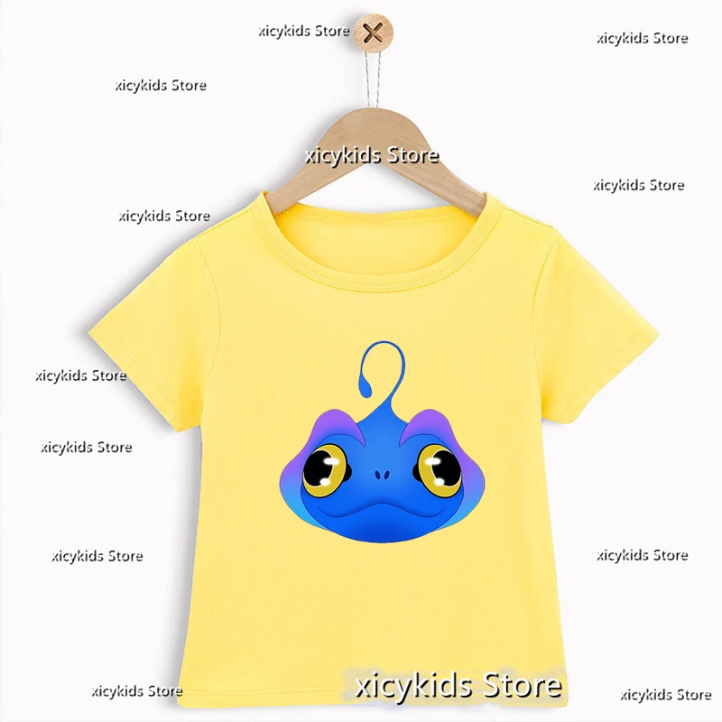 

T-shirt boys/girls Cute The Sea Beast Cartoon Print Boys Clothes Yellow Shirt Fashion Children'S Clothing Tshirts 2 yrs to 12yrs