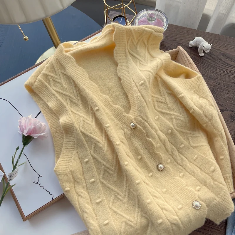 

Vest Han Women Feng Cardigan Sweater Sweater Sweater Vest Vest Sweater Vest Knit Cropped Literary Girl Vintage Vest