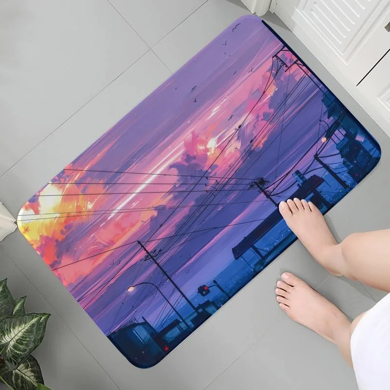 

Doormat Carpet Soft Flannel Rug Bedroom Floor Mats Bathroom Kid Room Anime Landscape Aesthetic Lounge Rug Bath Mats Prayer Rug