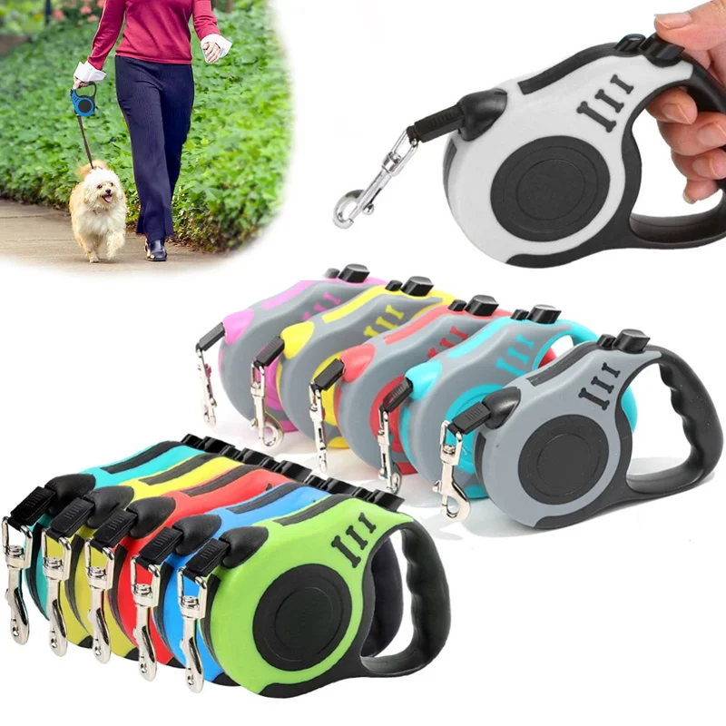 

Dog Leash 3m 5m Durable Leash Automatic Retractable Nylon Cat Lead Extension Puppy Walking Running Lead Roulette for Dogs