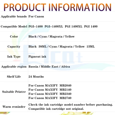 Чернильный картридж NoEnName_Null PGI-1400XL для Canon MAXIFY MB2040 MB2140 MB2340 MB2740