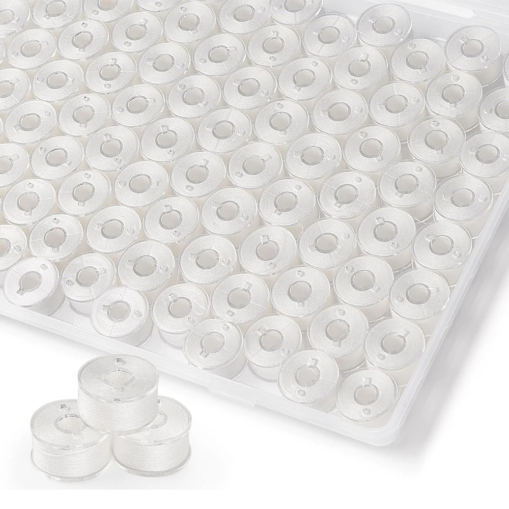 40 шт. белая шпуля полиэстер для шитья совместима с вышивкой Brother Singer BabyLock Janome