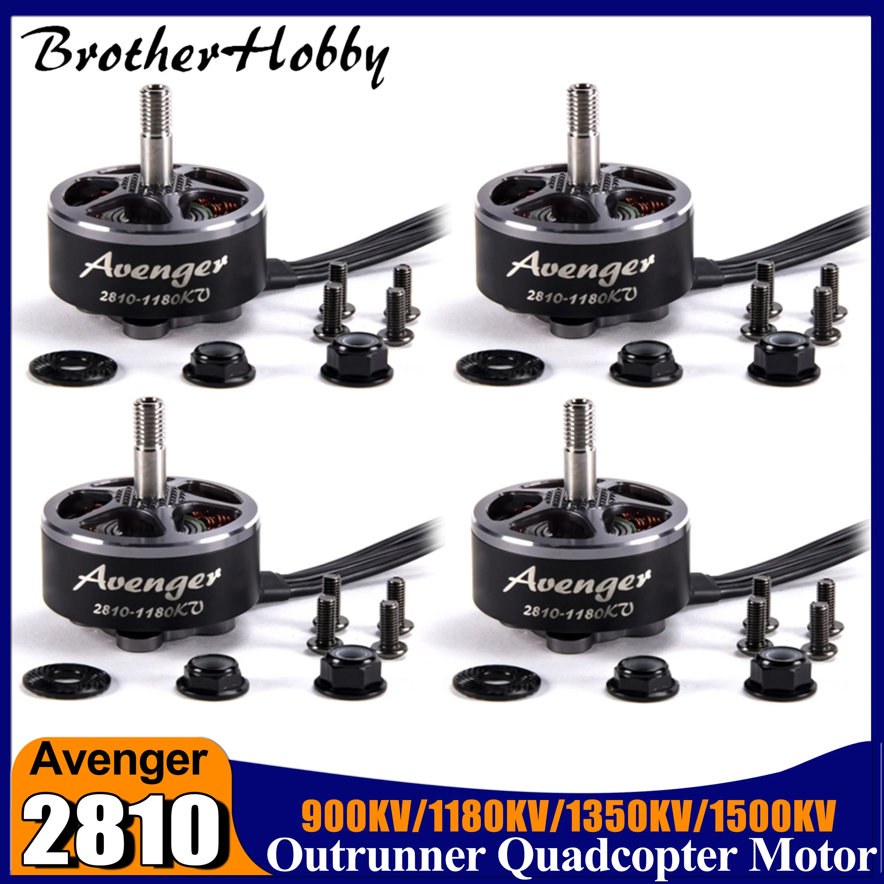 

Brotherhobby Avenger 2810 Brushless Motor Outer Rotor 4-6S for RC FPV Racing Drone Quadcopter Multicopter 1180KV/1500KV/1350KV