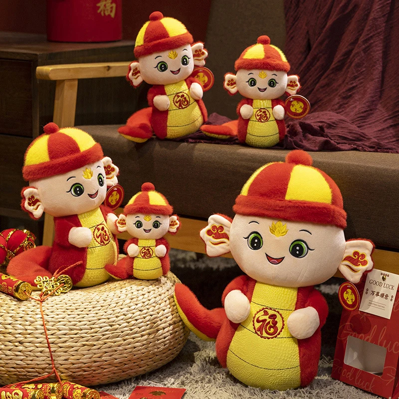 2025 змеиный год талисман кукла удачи зодиакальная змея китайское украшение