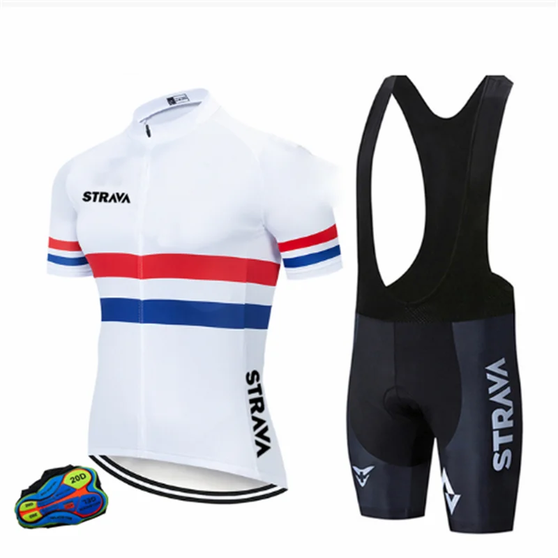 

STRAVA Custom Sublimated Cycling Clothing Bike Jersey, Men Bike Clothing Design Breathable Cycling Jersey And Bib Short Set Suit