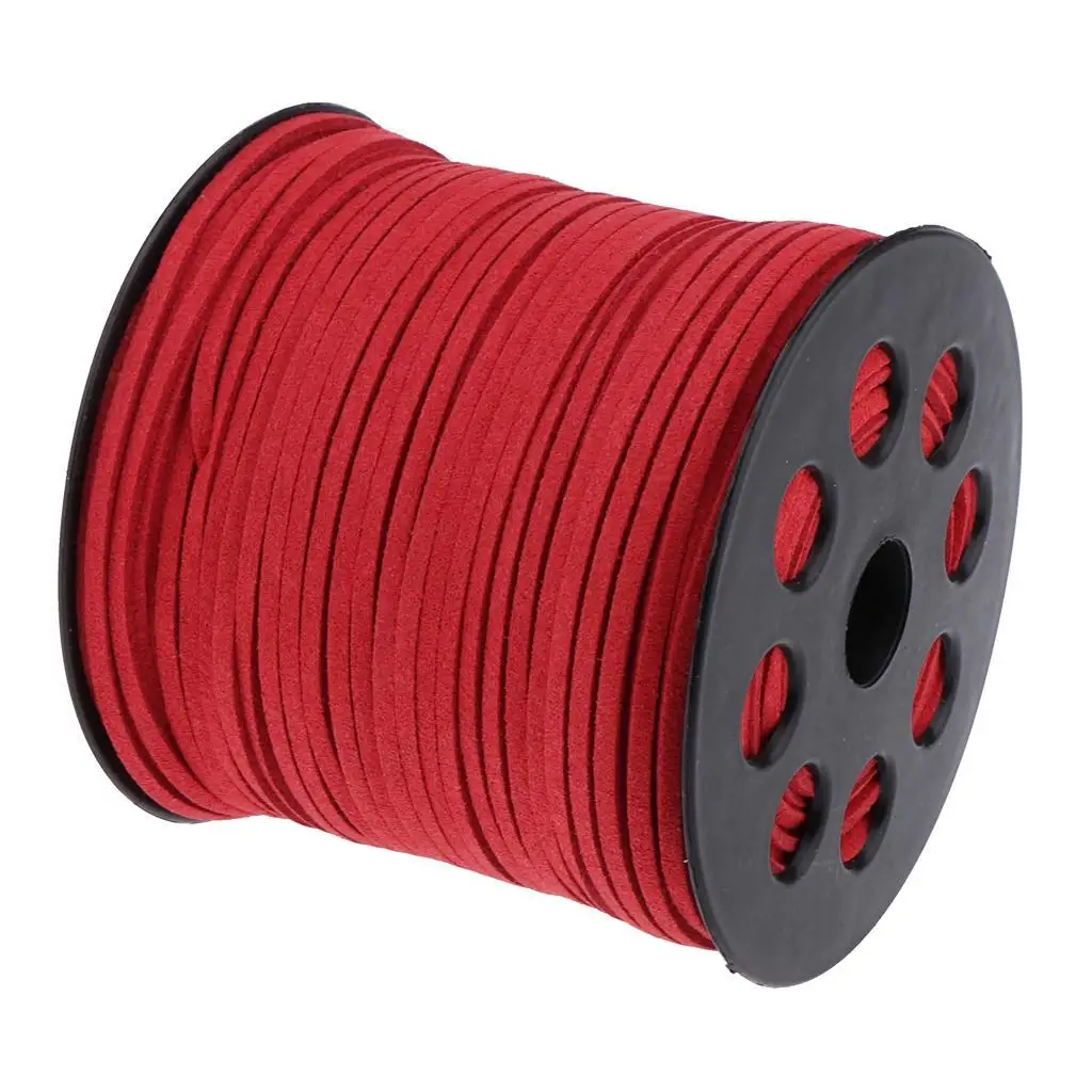 

98 Yards 2.7mm Faux Suede Cord String Lace Beading Thread Red