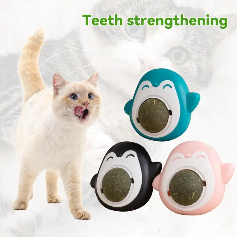 

Penguin Style Catnip Balls Grinding Teeth Interactive Cat Mint Toys Edible Safety Healthy Snack Bite Resistant Pet Cat Supplies