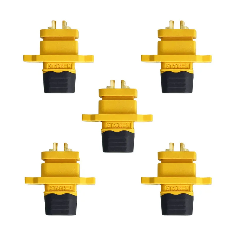 

5 Pairs Amass XT60-H Connector Plug with Sheath Housing Female / Male Yellow XT60 Plug for RC Lipo Battery rc cars fpve drones