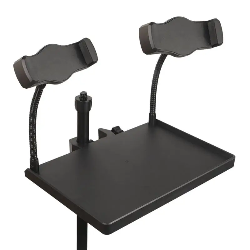 

Microphone Stand Tray Two-hole Stand Sound Card Tray Universal Sound Card Tray For Live Broadcast Stage Recording
