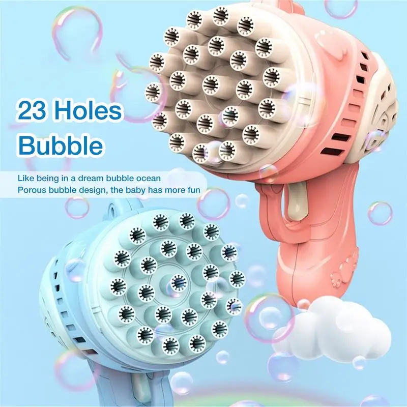 

23 Holes Bubble Maker Machine For Kids Bubble Maker Machine Rocket For Summer Game Battery Operated Bubbles Shooter Outdoor Toys