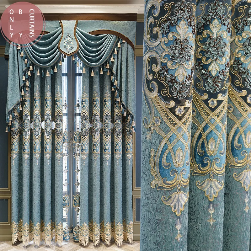 

European-style Simple Atmospheric Blackout Curtains Bedroom Living Room Balcony Study Blackout Curtains Custom