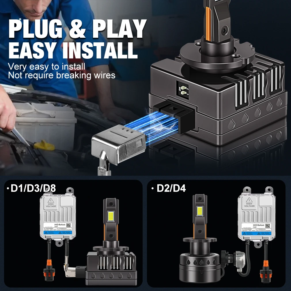 XSTORM D1S D2S D3S D4S D8S светодиодные фары s HID D1R D2R D3R D4R D8R лампы 100 Вт 6500 лм