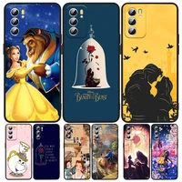 beauty and the beast phone case for oppo a5 a9 a12 a1k ax7 a72 a52 a31 a53 a53s a73 a93 a94 a74 a16 2018 2020 black back luxury