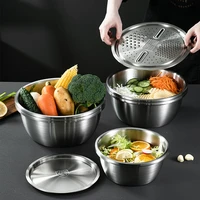 stainless steel basin 304 food grade multipurpose shaving basin tableware egg soup bowl