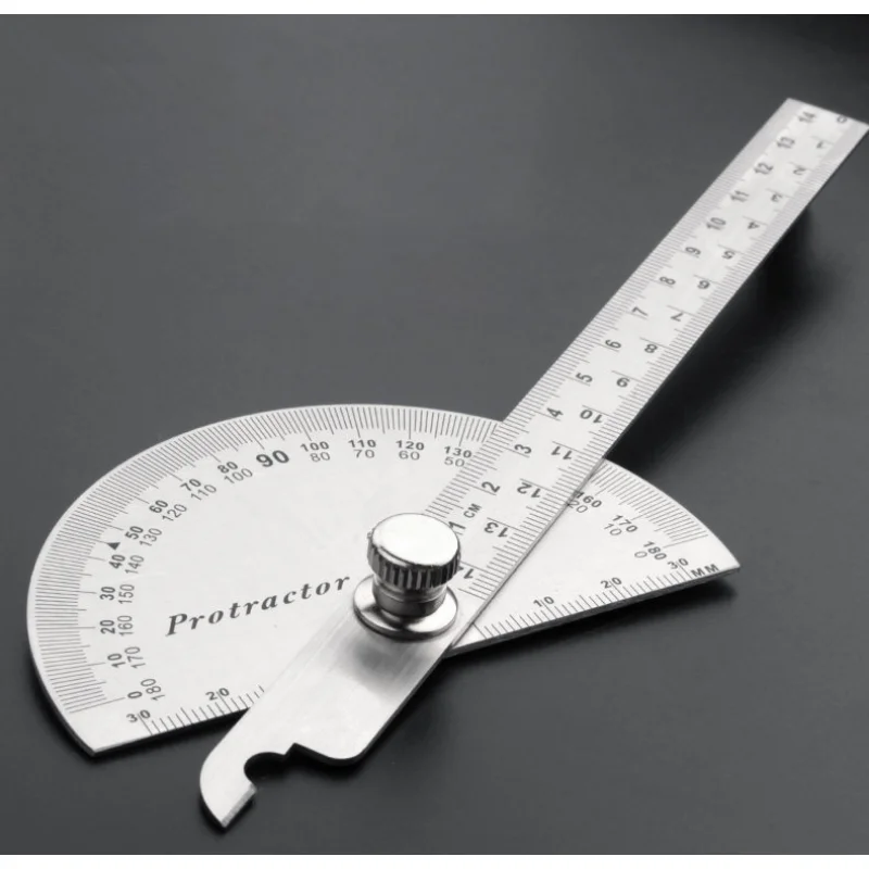 

90x150mm 90x200mm 180 Degree Angle Ruler Hand Measuring Ruler Steel Angle Double Arm Protractor Measurement Drawing Tool