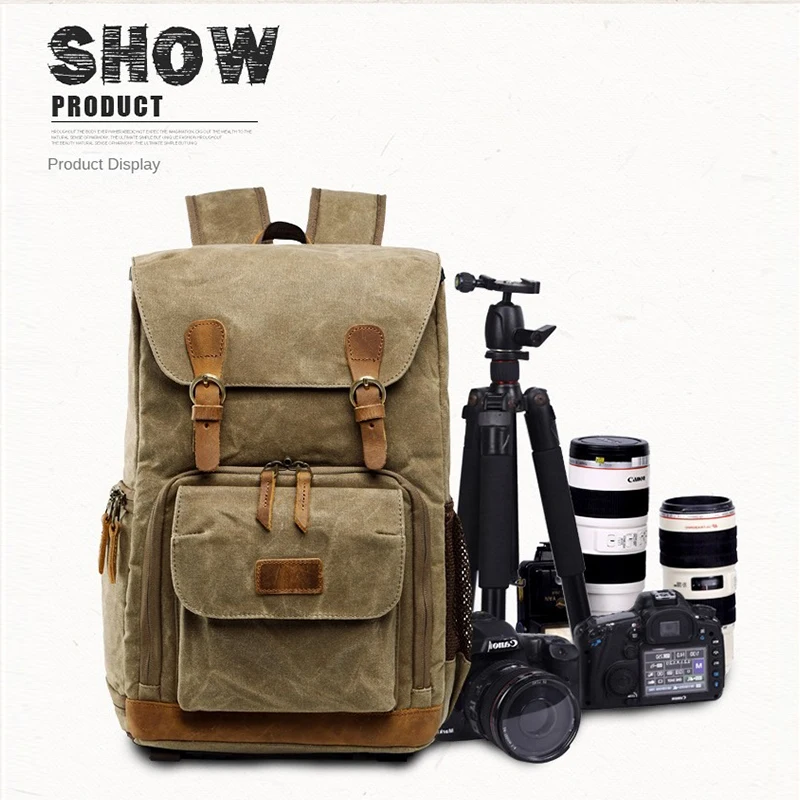 

High Capacity Batik Canvas Fabric Photography Bag Outdoor Waterproof Camera Shoulders Backpack for Cannon/Nikon/Sony DSLR SLR
