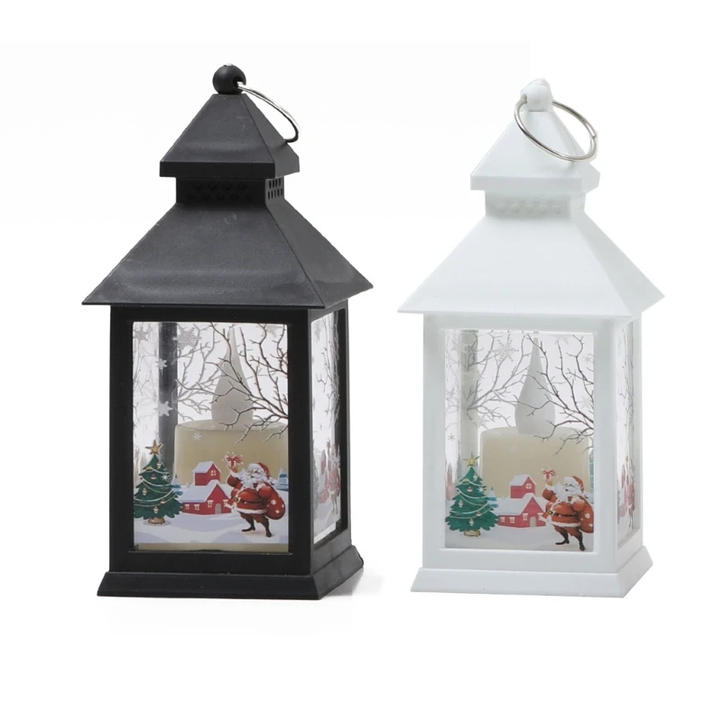 

Christmas Lantern Led Luminous Wind Lamp Santa Claus Snowman Elk Decoration M4YD