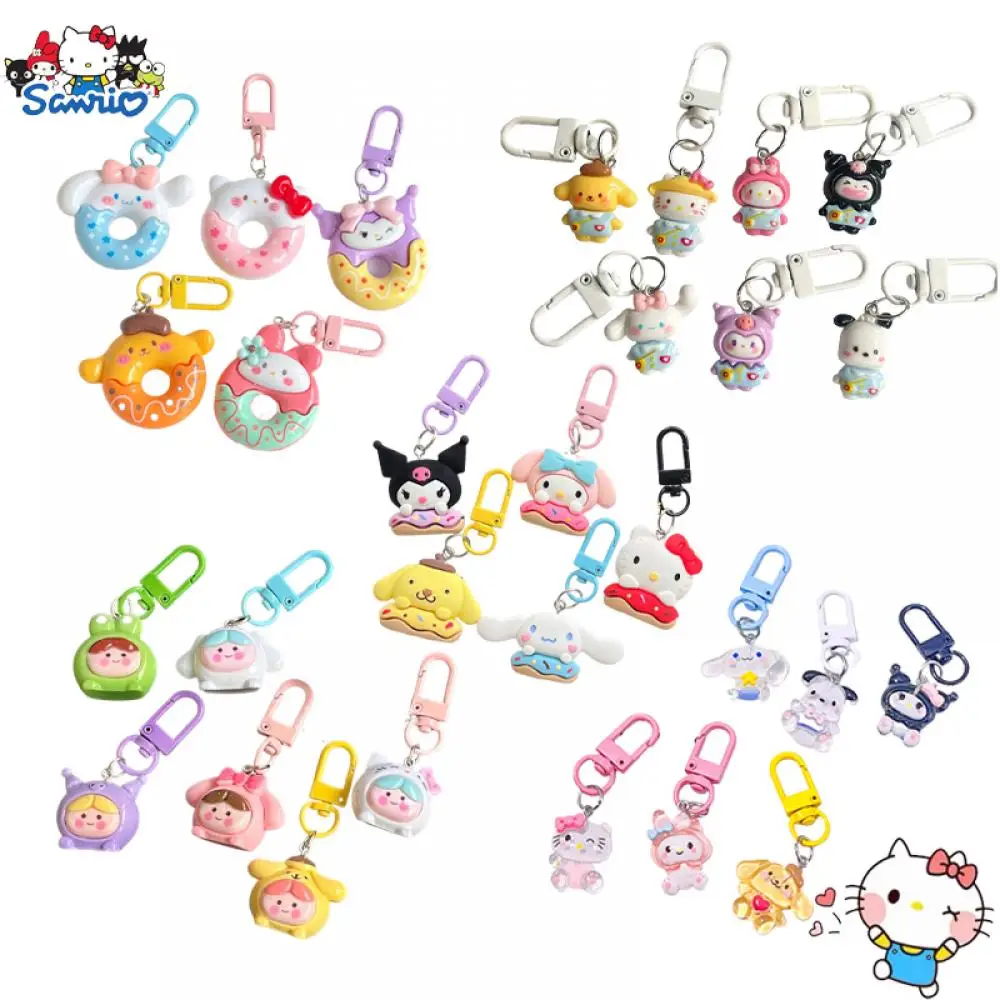 

New Cartoon Sanrio Hellokitty Melody Resin Key Buckle Cute Giris Vehicle Pendant Student School Bag Ornaments Accessories Gift