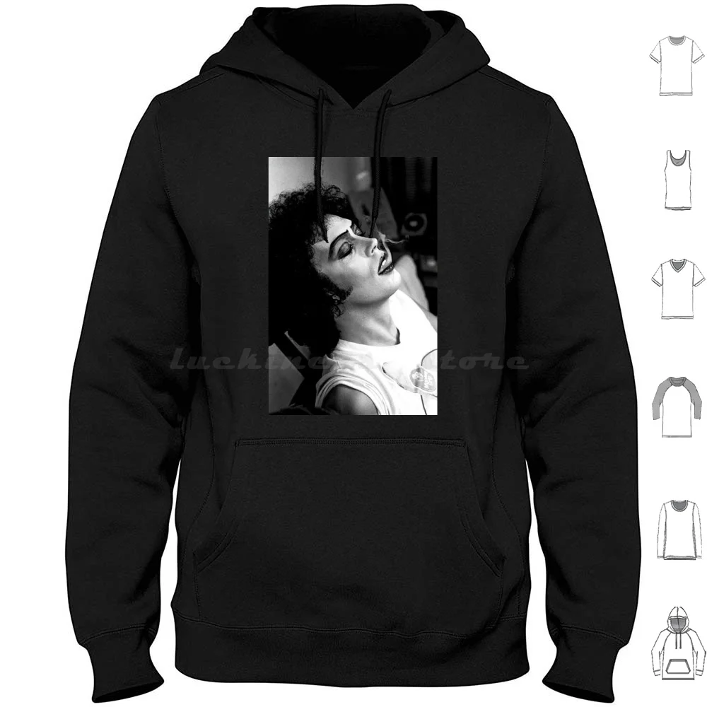 

Tim Curry Smokes Hoodie cotton Long Sleeve Tim Curry Movie Horror Horror Picture Show Frank N Furter Clue Horror Film The