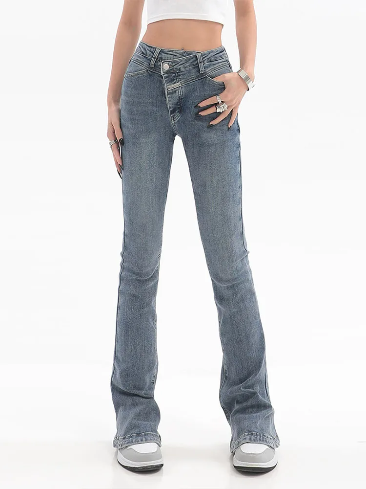 Повседневные модные прямые облегающие Женские джинсы джинсовые штаны в стиле