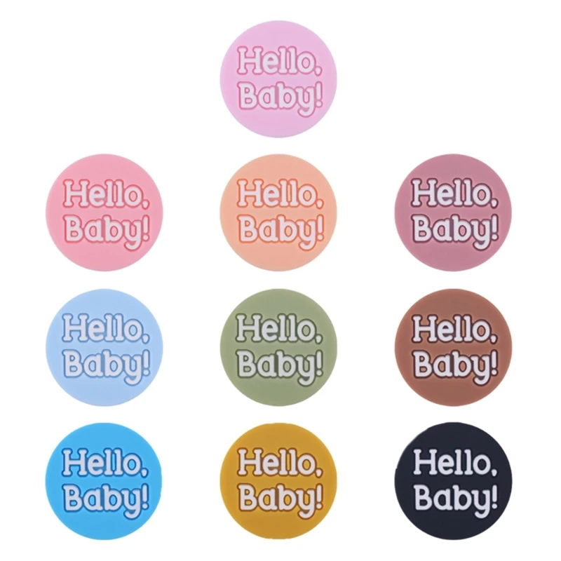 

5Pcs Round Letter Silicone Bead for Baby Teether Toy Accessories Infant DIY Teething Necklace Pacifier Chain Accessories