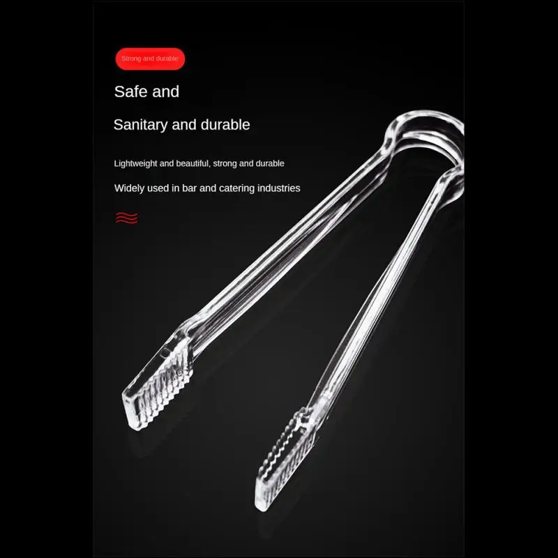 Щипцы для сервировки барной кухни утолщенные портативные прозрачные мини