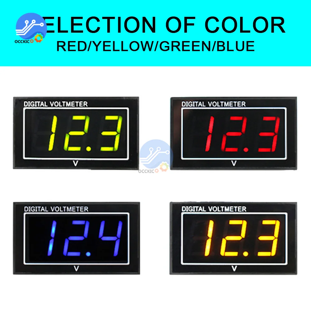 

2-проводной цифровой вольтметр, 0,56-30 В постоянного тока, 2,5 светодиодный