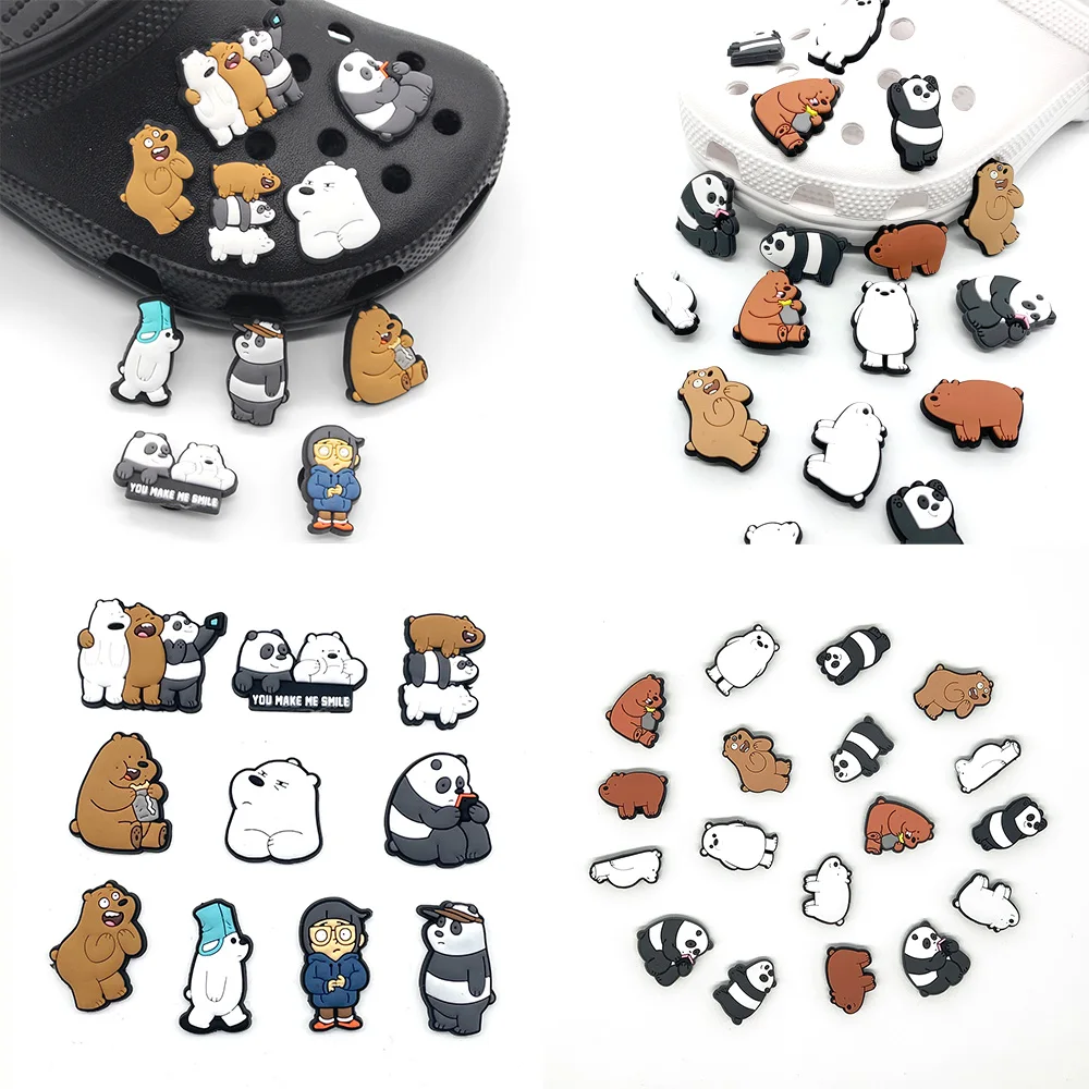 

Hot 1pc Bear Panda Shoe Charms Animal Croc Shoe Decoration Buckle Fit For Garden Sandals Shoe Accessories Kids Party Gifts Jibz