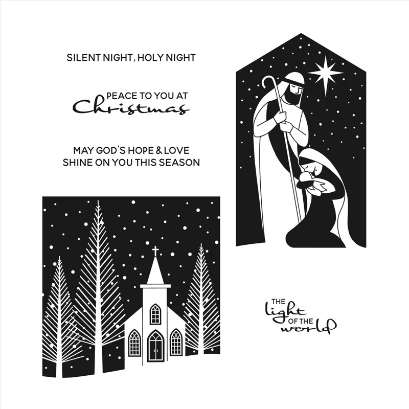 

Silent Night Prayer Clear Transparent Stamps May GOD'S HOPE & LOVE Wishes Diy Scrapbooking Crafting Making Cards 2022 New