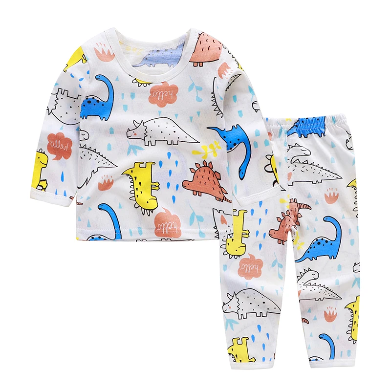 

Cute Children's Autumn Pajamas Clothing Set Cartoon Boys & girls Sleepwear Suits Kids Long Sleeves Top + Pants Baby Home Clothes