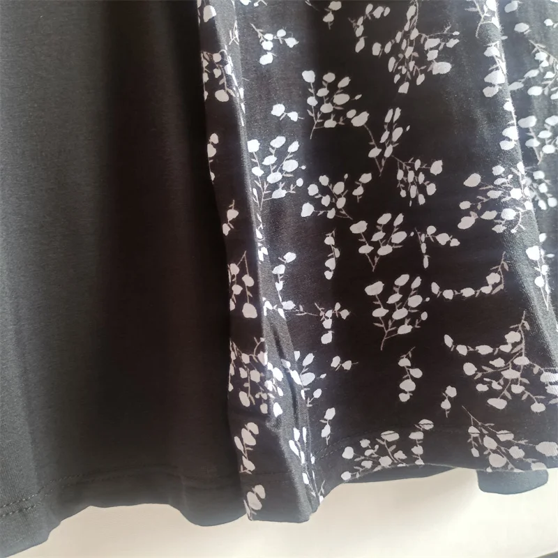 Summer Plus Size Night Dress Women Cool Knit Lace V-neck Short Sleeved Dress Chest Circumference 82-134cm Loungewear