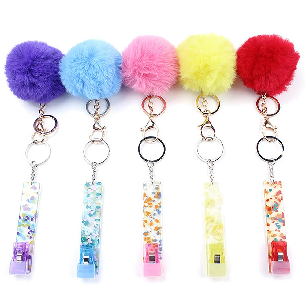 

Credit card grabber Acrylic Debit Card Puller Custom Keychain Ball Card Grabber Plastic Clip For Long Nails Pendant