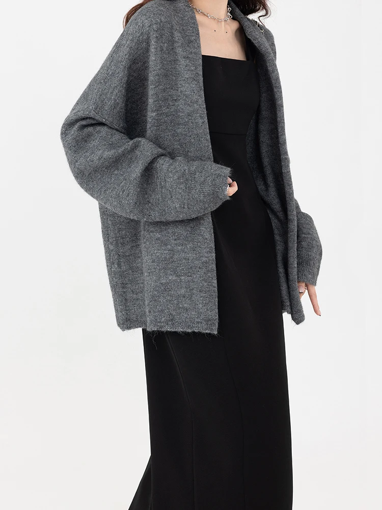 Корейская серия свитер средней длины кардиган женский осенний пригородный