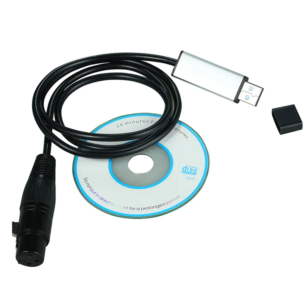 USB to DMX Interface Adapter DMX512 Computer PC Stage Lighting Controller Dimmer Usb Led Dmx512 Interface With CD Accessories