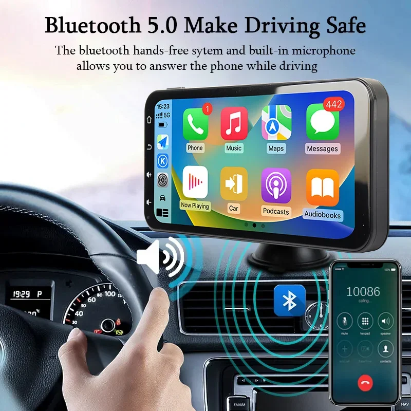 6 25-дюймовый мультимедийный навигационный беспроводной Carplay Apple Android Auto сенсорный