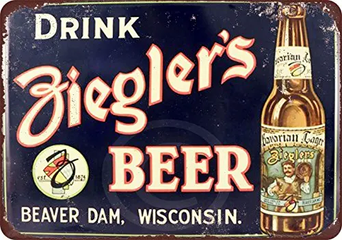 

Custom Kraze Drink Ziegler's Beer Vintage Look Reproduction Metal Sign