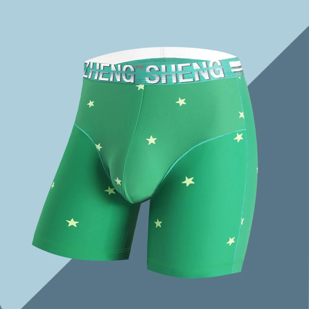 

Man Boxershorts stars Print Boxers Long Leg Shorts U-shaped Underwear Briefs Sleep Bottoms Underpants Sports Gym Trunks