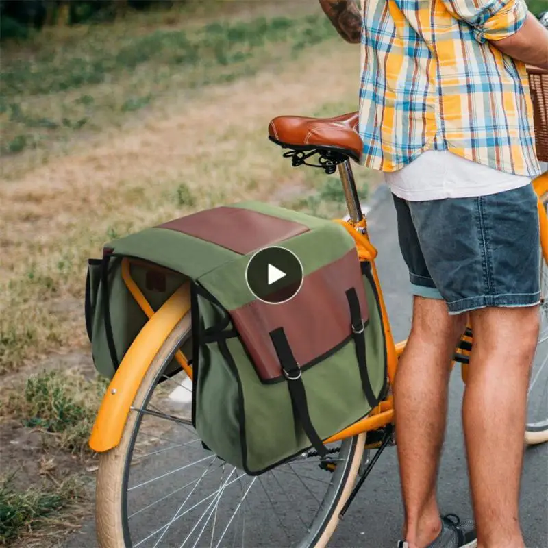 

Bike Rear Piggyback Bag Leather High-quality Riding Bag Adjustable Elastic Mounting Straps Large-capacity Travel Storage Bag