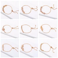 luxury party jewelry gold bracelets for women heart round butterfly square fashion accessories pave crystals charms bangles