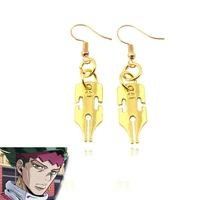 jojos bizarre adventure earrings anime figure gold earrings shore dew companion alloy earrings cartoon earrings custom gifts