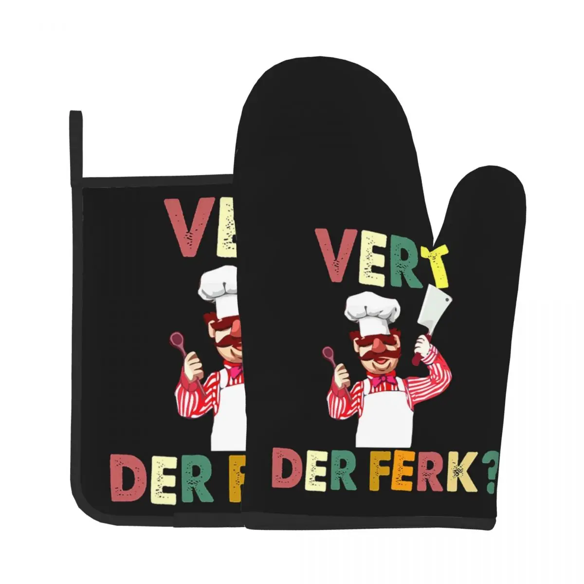 

Man With The Great Cook Oven Mitts Potholder Mat Baking Oven Kitchen Cooking Gloves BBQ Microwave Insulation Mat Polyester