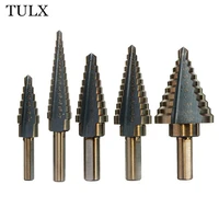 5pcsset inch drill bit cross border hss hole saw triangular shank step drilling tool wood stainless steel metal holes punch